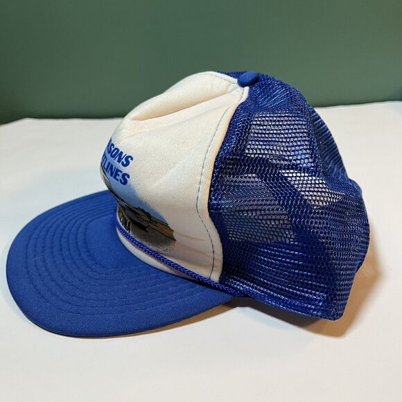 Vintage Trucking Trucker Hat Blue Rope Snapback Cap Johnson’s Freightlines - Picture 2 of 5